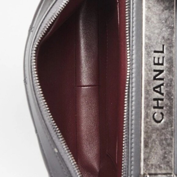 Chanel Dark Grey Quilted Lambskin Leather Trendy CC Bowling Bag - Picture 11 of 12